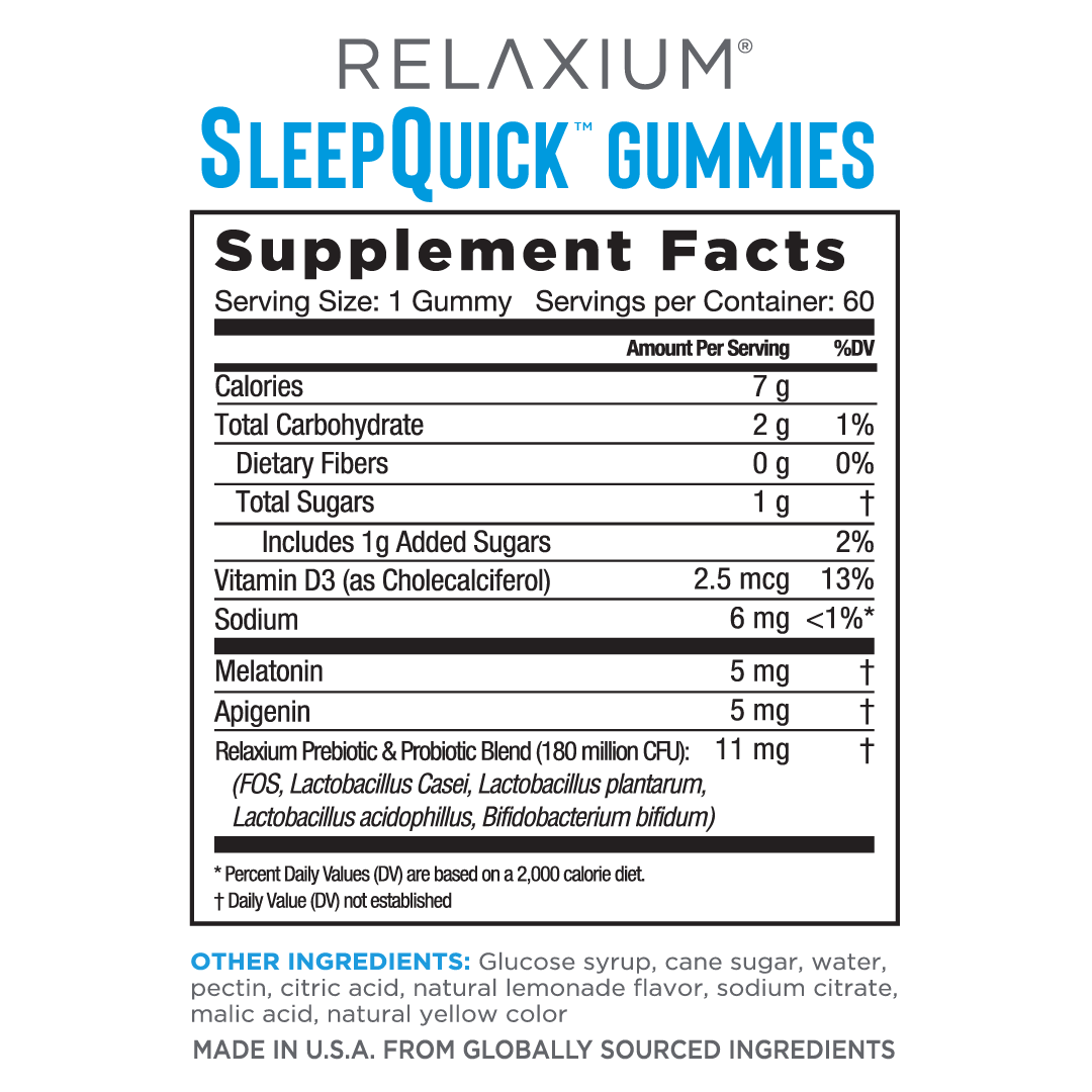 RELAXIUM® SleepQuick Gummies Bottle